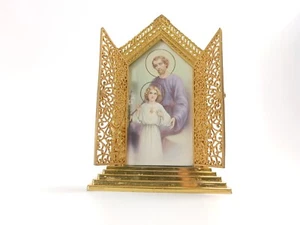 kleiner Tischaltar mit Türen und Heiligenbild - Bild 1 von 12