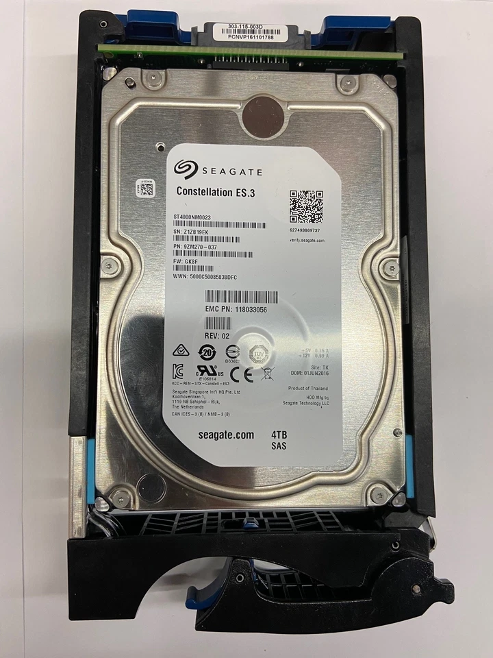 118033056 - Data Domain 4TB 7200 RPM SAS 3.5" HDD for Data Domain  ES30 15 ba... - Image 1 of 1