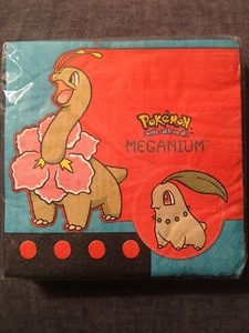 2000 NINTENDO POKEMON PACK OF 16 BEVERAGE NAPKINS GOTTA CATCH ‘EM ALL! MEGANIUM - Picture 1 of 2