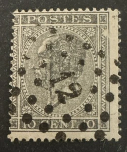 1865 Belgium King Leopold I 10c Grey FU SG34 - Picture 1 of 2