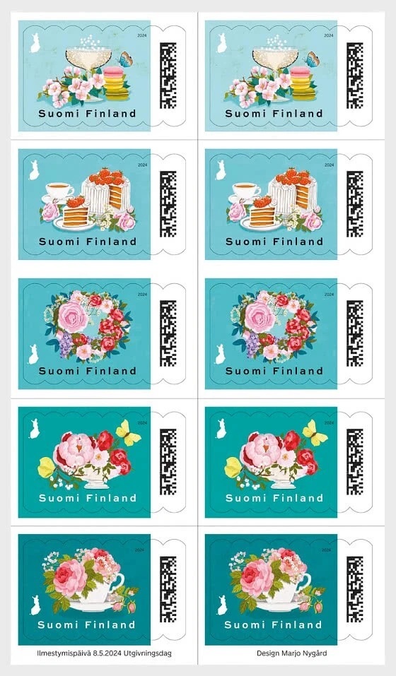 finland 2024 Time for Celebrations drink champagne coffee Layer cakes 10v FULL - Image 1 of 1