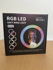 10” LED RGB Ring Light Phone Zoom YouTube Tiktok Makeup Video Live Selfie Tripod - Picture 1 of 5