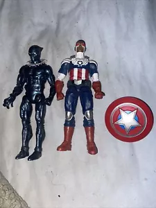 Marvel Legends Avengers Lot 2 Sam Wilson Captain America + Modern Black Panther - Picture 1 of 1