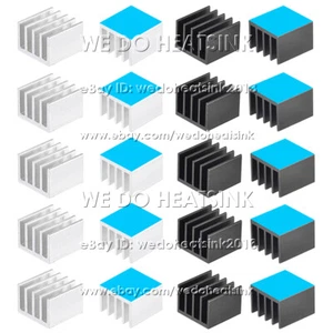 14x14x10mm srebrny / czarny radiator chłodnica z podkładką termiczną do procesora ic - Zdjęcie 1 z 12