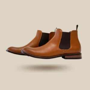 Polar Fox BARRETT Men's Chelsea Slip-on Mid-Top Ankle Boots - Picture 1 of 44