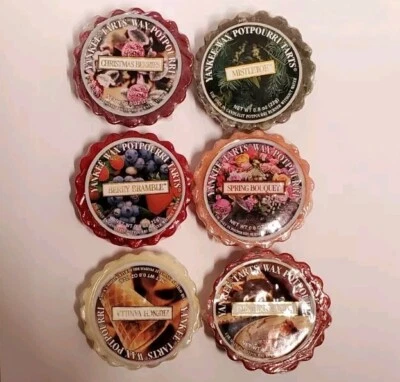 Yankee Candle Wax Potpourri Tarts Melts Mixed Variety Lot 6 Sealed  - Image 1 of 4