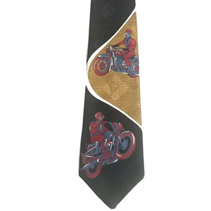 NWT Vintage Bugle Boy Men's Neck Tie Motorcycle Bike Multicolor 3 7/8" x 58" - Picture 1 of 6