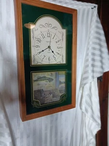Ingraham Quarrz Clock Bass Fish Lake Country House Wood Frame Works! - Picture 1 of 6