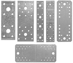 Heavy Duty Flat Bracket Connector Jointing Mending Plate Galvanised STRONG Join - Picture 1 of 11