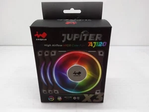 NEW  3X -Pack  INWIN Jupiter AJ120 High Air Flow Addressable RGB PC Fan 120mm - Afbeelding 1 van 2