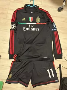 Player Issue Ibrahimovic AC Milan 11-12 Away UCL adidas L/S Jersey w/Shorts XL - Picture 1 of 13