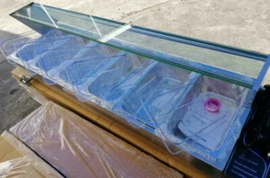 COMMERCIAL BAIN MARIE GLASS DISPLAY FOOD WARMER 6 X 1/3" GN TRAY 1 YR WARRANTY - Picture 1 of 10