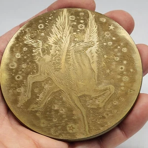 ART/ MYTHOLOGY/ Winged Horse PEGASUS & God HELIOS 1973 Bronze Medal By Decaris - Picture 1 of 11