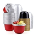 100 Pcs Aluminum Foil Baking Cups with Dome Lids, 6 Oz Disposable Cupcake Lin...