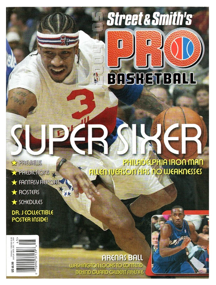 Revista de baloncesto Street & Smith's Pro 2004 Allen Iverson Foto 1 de 1