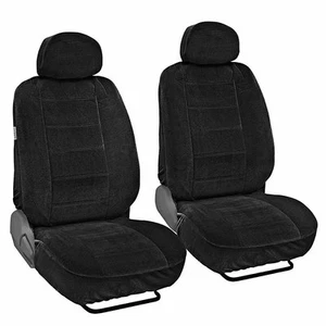 Encore 4 Pcs Low Back Black Seat Covers for Auto Cars SUVS Vans - Front Pair - Picture 1 of 1