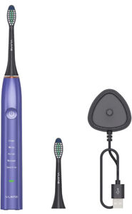 VLANG V1 Purple Sonic Wireless Electric Toothbrush-5 Clean Modes-2 Brush Heads