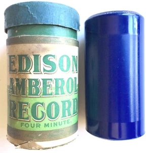 ANTIQUE 1916 THROUGH THESE WONDERFUL GLASSES EDISON BLUE AMBEROL CYLINDER #3105 - Picture 1 of 3