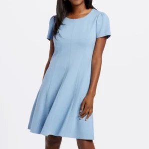 Draper James Women's Powder Blue Ponte A-Line Dress Size L NWT - Picture 1 of 7