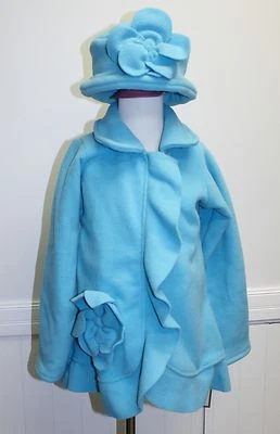 Chaqueta con Volantes y Flores American Widgeon Niñas Sombrero Polar Azul NUEVO  Foto 1 de 4