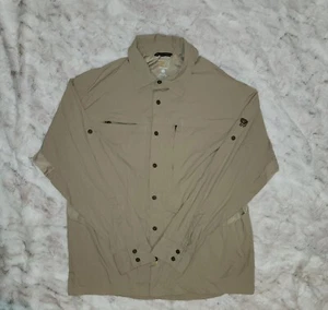 Mountain Hardwear Mens Shirt Button Up Roll Tab Sleeve Hiking Fishing Size L - Bild 1 von 9