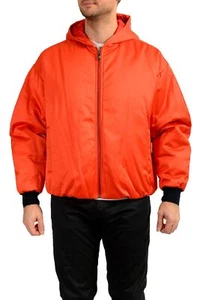 Scuderia Ferrari Men's Red Fluid Satin Padded Hooded Bomber Jacket US S IT 48 - Picture 1 of 6