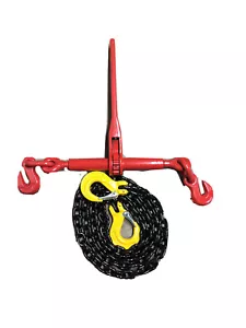5/16" - 3/8" Ratchet Load Binder Set - With 2.5 Meters of 8mm G80 Lashing Chain - Picture 1 of 5