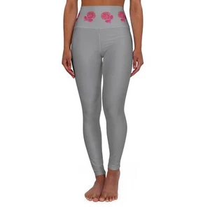 Floral High Waisted Yoga Leggings - Gym Wear, Fitness, Activewear, Dance, Gifts - Picture 1 of 25
