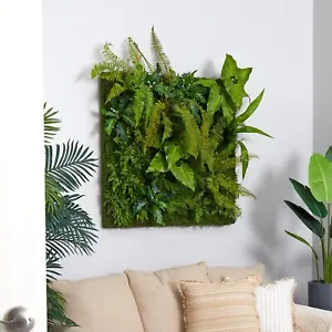 40” Mixed FoliageFerns Artificial Living Wall Panel Home Decor. Retail $639 - Picture 1 of 3