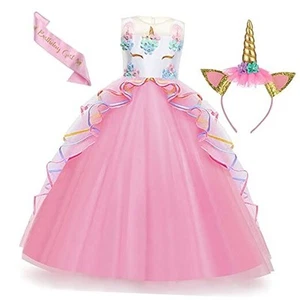 Unicorn Dress for Girls Unicorn Costume Pageant Princess Party Birthday Long  - Picture 1 of 7