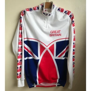 BCF Great Britain 1980s Cycling Jersey Medium British Cycling Federation jacket - Picture 1 of 7