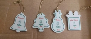 4 VTG Spode Porcelain Christmas Ornament lot Rejoice Noel Believe Glad Tidings - Picture 1 of 7