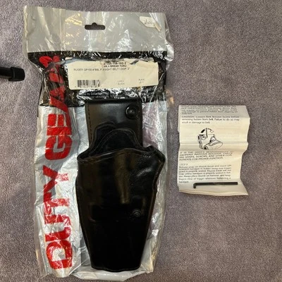 Safariland Black Leather Ruger Holster GP100 FXD SIGHT SPCUM left 2" drop E9773 - Image 1 of 4