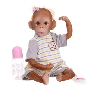 16 Zoll handgefertigtes Reborn Baby Affe Puppen Neugeborenes mit Streifen T-Shirt - Bild 1 von 7