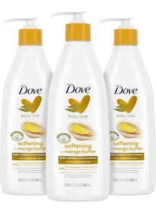 Paquete de 3 lociones corporales suavizantes de mantequilla de mango Dove Body Love ceramida 13,5 fl oz ea - Imagen 1 de 1