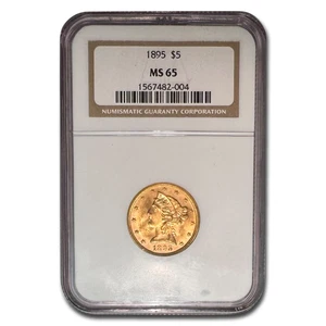 1895 $5 Liberty Gold Half Eagle MS-65 NGC - Picture 1 of 3