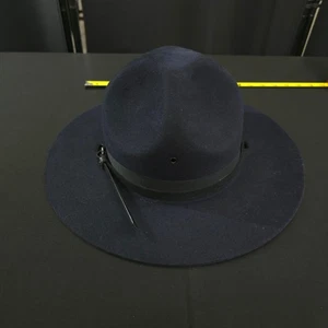Beaver Quality XXXX Straw Oval Officer Troper Hat Men Black Brimmed Fedora 7 5/8 - Picture 1 of 9