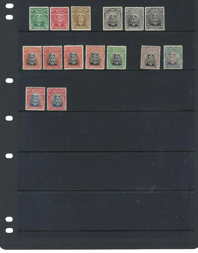 Rhodesia: 1913-23 King George V Mint Slightly Hinged Stamps. As Shown on Scan - Image 1 of 1