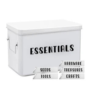 Flexzion Tin Storage Box with Removable Tray - Picture 1 of 8