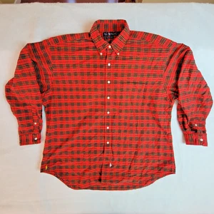 Ralph Lauren The Big Oxford Men's Red Plaid Long Sleeve Button Down Shirt - XL - Picture 1 of 6