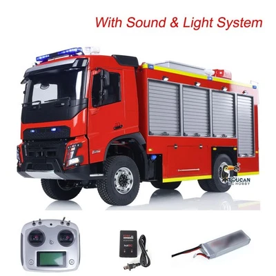 1/14 RC Fire Fighting Truck RTR Car Model VO FMX AWD Axle Water Spraying Vehicle - Image 1 of 4