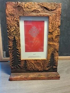Picture Frame Rustic Trees 6.5 X 9.5 Holds 4 X 6 Picture  - Picture 1 of 5