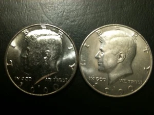 1990 P&D Kennedy Half Dollar Set AU/BU Clad no Silver 50 Cent About UNC MS Mint - Picture 1 of 7