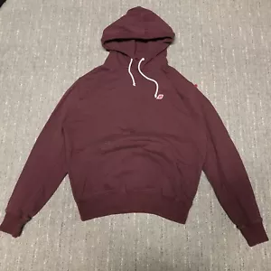 New Balance Made In USA Hoodie Men’s Size L Burgundy Red Pullover Heavyweight - Picture 1 of 9