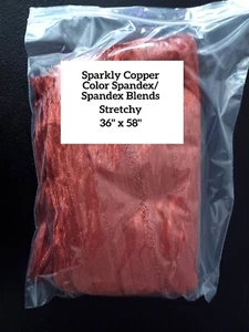 Sparkly Copper Color Spandex/Spandex Blends - Stretchy - 36" x 58" - Picture 1 of 7