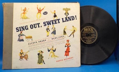 Burl Ives, Alfred Drake DECCA 6 Record Set Album Book A-404 Sing Out Sweet Land  - Image 1 of 4