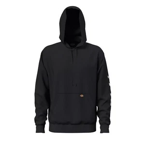 Dickies Mens Long Sleeve Fleece Hoodie Sweatshirt Water Repellent Medium Black - Picture 1 of 4