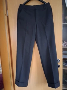 Damen Hose Stoffhose, dunkelgrau, Gr. 42, gerades Bein, Aufschlag, WIE NEU - Bild 1 von 1