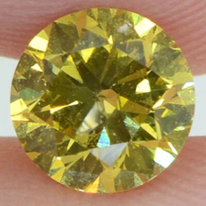 Round Shape Diamond Fancy Yellow Color Loose VS2 Certified Enhanced 1.02 Carat - Bild 1 von 9