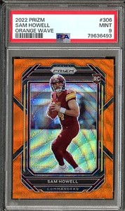 2022 Prizm Sam Howell RC Orange Wave /60 PSA 9 Mint #306 Rookie